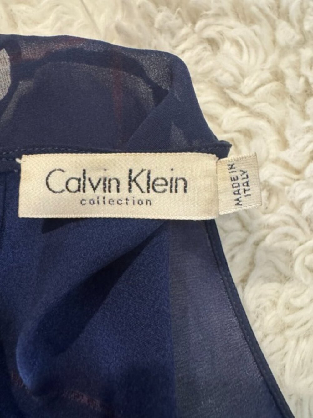 Vintage 90s Calvin Klein Collection Silk Two Piece Sheer Dress Made in Italy - Picture 8 of 9